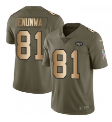 Mens Nike New York Jets 81 Quincy Enunwa Limited OliveGold 2017 Salute to Service NFL Jersey