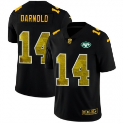 New York Jets 14 Sam Darnold Men Black Nike Golden Sequin Vapor Limited NFL Jersey