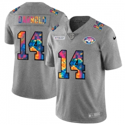 New York Jets 14 Sam Darnold Men Nike Multi Color 2020 NFL Crucial Catch NFL Jersey Greyheather