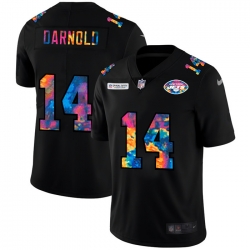 New York Jets 14 Sam Darnold Men Nike Multi Color Black 2020 NFL Crucial Catch Vapor Untouchable Limited Jersey