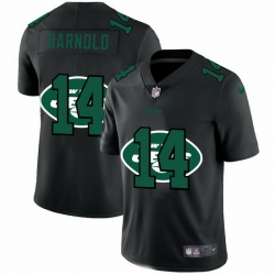 New York Jets 14 Sam Darnold Men Nike Team Logo Dual Overlap Limited NFL Jersey Black