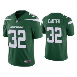 New York Jets 32 Michael Carter 2021 Green Vapor Untouchable Limited Stitched Jersey