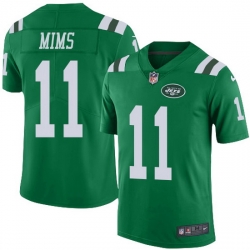 Nike Jets 11 Denzel Mim Green Men Stitched NFL Limited Rush Jersey