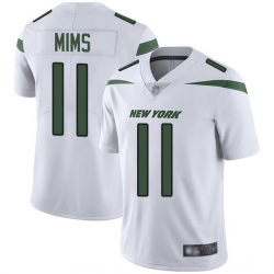Nike Jets 11 Denzel Mim White Men Stitched NFL Vapor Untouchable Limited Jersey