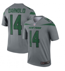 Nike Jets 14 Sam Darnold Gray Inverted Legend Jersey