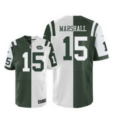 Nike Jets #15 Brandon Marshall Green White Mens Stitched NFL Elite Split Jersey