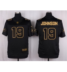 Nike Jets #19 Keyshawn Johnson Black Mens Stitched NFL Elite Pro Line Gold Collection Jersey