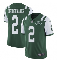 Nike Jets #2 Teddy Bridgewater Green Team Color Mens Stitched NFL Vapor Untouchable Limited Jersey