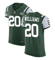 Nike Jets #20 Marcus Williams Green Team Color Mens Stitched NFL Vapor Untouchable Elite Jersey