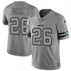 Nike Jets 26 Le 27Veon Bell 2019 Gray Gridiron Gray Vapor Untouchable Limited Jersey