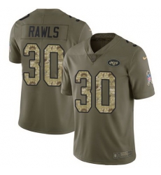 Nike Jets 30 Thomas Rawls Olive Camo Salute To Service Limited Jersey