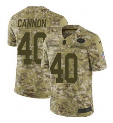 Nike Jets #40 Trenton Cannon Camo Mens Stitched NFL Limited 2018 Salute To Service Jersey