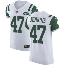 Nike Jets #47 Jordan Jenkins White Mens Stitched NFL Vapor Untouchable Elite Jersey