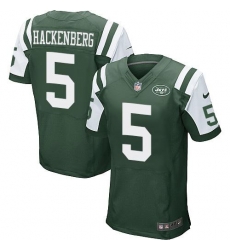 Nike Jets #5 Christian Hackenberg Green Team Color Mens Stitched NFL Elite Jersey