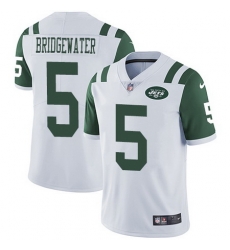 Nike Jets #5 Teddy Bridgewater White Mens Stitched NFL Vapor Untouchable Limited Jersey