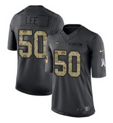 Nike Jets #50 Darron Lee Black Mens Stitched NFL Limited 2016 Salute to Service Jersey