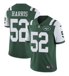 Nike Jets #52 David Harris Green Team Color Mens Stitched NFL Vapor Untouchable Limited Jersey