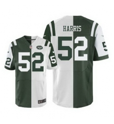 Nike Jets #52 David Harris Green White Mens Stitched NFL Elite Split Jersey