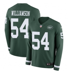 Nike Jets #54 Avery Williamson Green Team Color Men Stitched NFL Limited Therma Long Sleeve Jersey