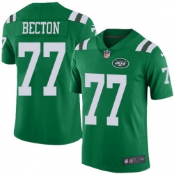 Nike Jets 77 Mekhi Becton Green Men Stitched NFL Limited Rush Jersey