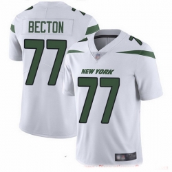 Nike Jets 77 Mekhi Becton White Men Stitched NFL Vapor Untouchable Limited Jersey