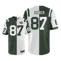Nike Jets #87 Eric Decker Green White Mens Stitched NFL Elite Split Jersey