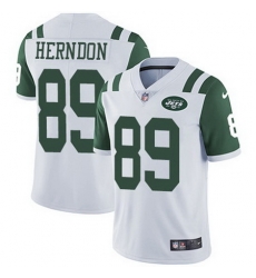 Nike Jets #89 Chris Herndon White Mens Stitched NFL Vapor Untouchable Limited Jersey