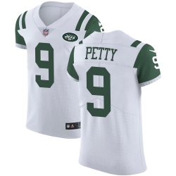 Nike Jets #9 Bryce Petty White Mens Stitched NFL Vapor Untouchable Elite Jersey