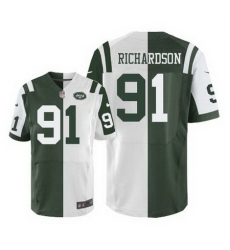 Nike Jets #91 Sheldon Richardson Green White Mens Stitched NFL Elite Split Jersey