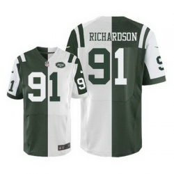 Nike Jets #91 Sheldon Richardson Green White Mens Stitched NFL Elite Split Jersey