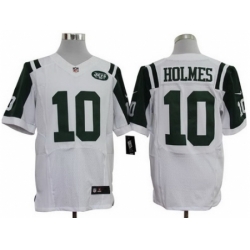 Nike New York Jets 10 Santonio Holmes White Elite NFL Jersey
