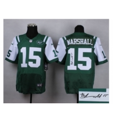Nike New York Jets 15 Brandon Marshall green Elite Signature NFL Jersey