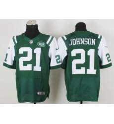 Nike New York Jets 21 Chris Johnson Green Elite NFL Jersey