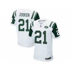 Nike New York Jets 21 Chris Johnson White Elite NFL Jersey