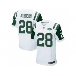 Nike New York Jets 28 Chris Johnson White Elite NFL Jersey