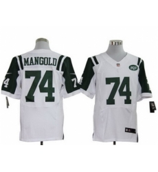 Nike New York Jets 74 Nick Mangold White Elite NFL Jersey