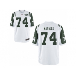 Nike New York Jets 74 Nick Mangold White Game NFL Jersey