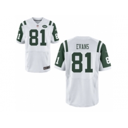 Nike New York Jets 81 Shaq Evans White Elite NFL Jersey