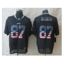 Nike New York Jets 87 Eric Decker Black Elite USA Flag Fashion NFL Jersey