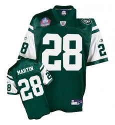 Reebok New York Jets 28 Curtis Martin Green Team Color Hall of Fame 2012 Replica Throwback NFL Jersey