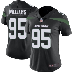 Jets 95 Quinnen Williams Black Alternate Women Stitched Football Vapor Untouchable Limited Jersey