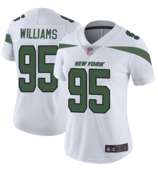Jets 95 Quinnen Williams White Women Stitched Football Vapor Untouchable Limited Jersey