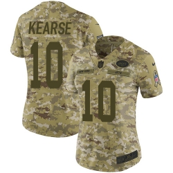 Nike Jets #10 Jermaine Kearse Camo Women Stitched NFL Limited 2018 Salute to Service Jersey