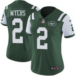 Nike Jets 2 Jason Myers Green Team Color Womens Stitched NFL Vapor Untouchable Limited Jersey