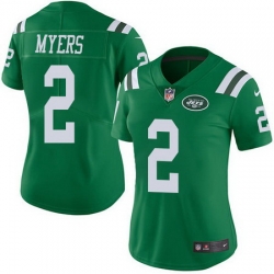 Nike Jets 2 Jason Myers Green Womens Stitched NFL Limited Rush Jersey