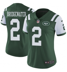 Nike Jets #2 Teddy Bridgewater Green Team Color Womens Stitched NFL Vapor Untouchable Limited Jersey