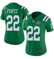 Nike Jets #22 Matt Forte Green Womens Stitched NFL Limited Rush Jersey