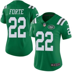 Nike Jets #22 Matt Forte Green Womens Stitched NFL Limited Rush Jersey