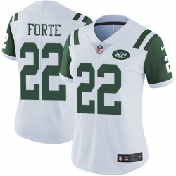 Nike Jets #22 Matt Forte White Womens Stitched NFL Vapor Untouchable Limited Jersey