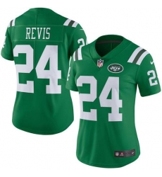 Nike Jets #24 Darrelle Revis Green Womens Stitched NFL Limited Rush Jersey